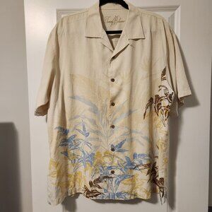 Tommy Bahama 100% Silk Short Sleeve Button Down Shirt – Size XL – Tropical Botan